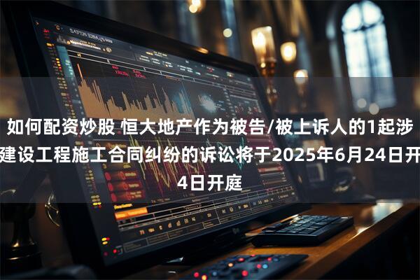 如何配资炒股 恒大地产作为被告/被上诉人的1起涉及建设工程施工合同纠纷的诉讼将于2025年6月24日开庭